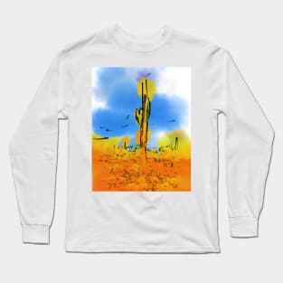 Lone Saguaro Cactus Long Sleeve T-Shirt